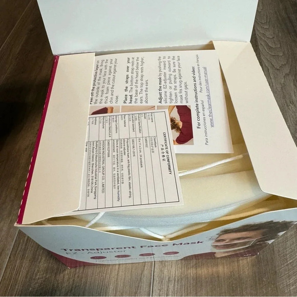 Transparent Face Mask by Clearmask EZ-Adjuster Box of 24- Multiple Available! - Picture 5 of 14
